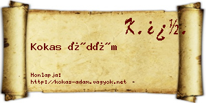 Kokas Ádám névjegykártya